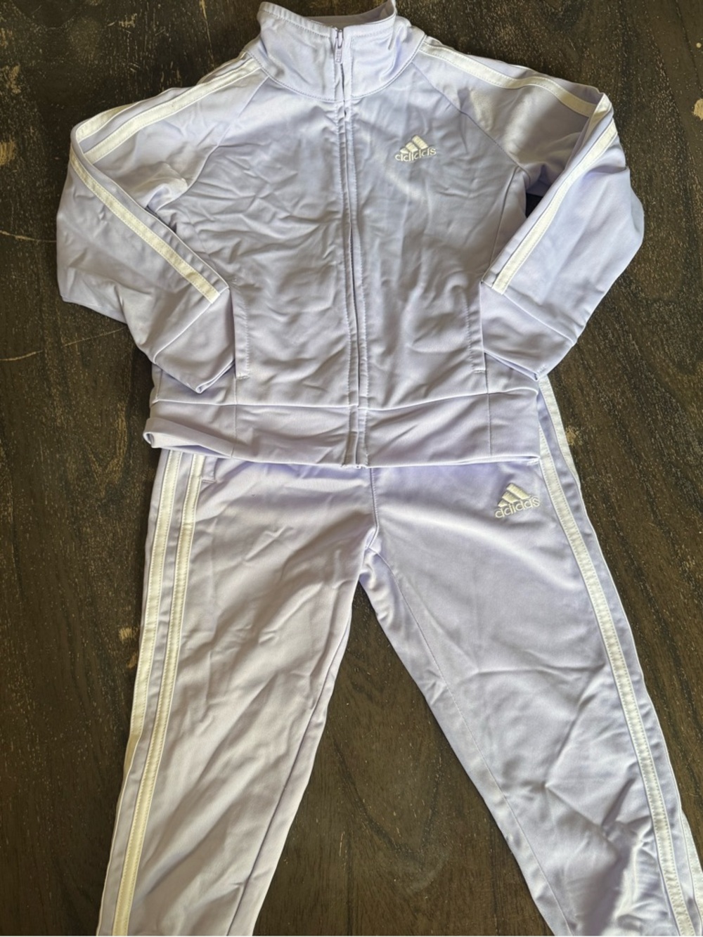 adidas Lavender Girls Track Jacket & Pants Set